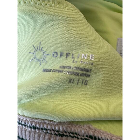 OFFLINE by Aerie Ribbed Scoop Sports Bra Sharp Green NWT Size XL Adjustable Fit - Picture 7 of 8